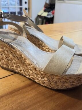 Splendid Beige Braided Espadrille Wedge Sandals